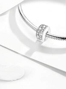 1件镀银心形钻石吊坠，适合DIY手链和女士首饰 - 基礎愛心 - 查看 5