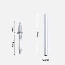 100pcs/200pcs 1/2" Flat Head Baseboard Nails - Durable Metal Wall Nails, Suitable For Home And Office Use, Invisible Double-Sided Nails, Wooden Baseboard Nails, Woodworking Nails, Countersunk Nails, Headless Two-Pointed Nails, Wooden Subfloor Double-Headed Screws