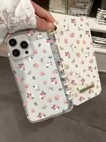 1 件书本风格手机壳适用于 16 PROMAX、11、12、13 PROMAX、14 PROMAX、15、Ditsy 花卉图案 + 白色环防水防震防摔防刮 - 彩色 - 查看 5