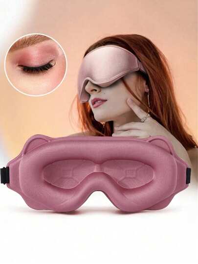 1/2pcs 3d Silk Eye Mask, Suitable For Sleeping, Night Travel, Nap, With Light Blocking, Soft And ComfortableFor Bedroom,Travel,Office,School