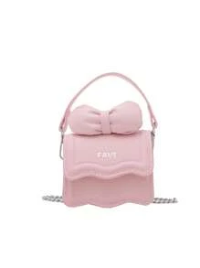1pc Mini Girl Messenger Bag, Bow Bag, Bag Net Celebrity New Messenger Bag Cute Bow Shoulder Bag Versatile Princess Coin Purse, Childlike Cute, Daily Matching, Suitable For Shopping, Travel Daily Use.