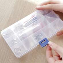 1pc Transparent Separable PP Material Jewelry Storage Box, Compartment Jewelry Organizer, Jewelry Beads Transparent Display Box - Clear - View 3