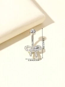 1pc Women's Stylish Navel Piercing Ring, Butterfly Navel Piercing, Sexy Navel Ring For Daily Wear