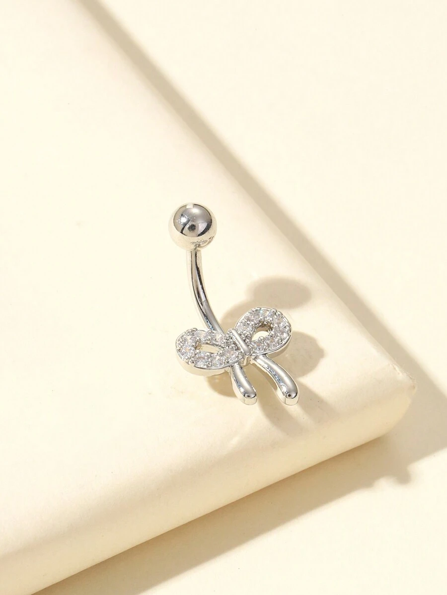 1pc Women's Stylish Navel Piercing Ring, Butterfly Navel Piercing, Sexy Navel Ring For Daily Wear
