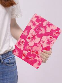 1pc Pink Lotus Flower Pattern Tablet Protective Case, Compatible With IPad 10.2", IPad Pro 2021/2020, IPad 9/10, Galaxy Tab A8 10.5" 2022, Matepad 10.4"/Tab, With Pencil Slot, Shockproof Design, Sleep/Wake Function