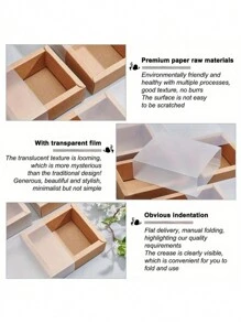 12 套牛皮纸礼品盒，带透明 PVC 套 - 矩形结实木质包装储物盒，适用于礼品、工艺品和派对礼品 | 展开尺寸：9.41x9.33x0.02 英寸，组装盒尺寸：3.27x3.27x1.26 英寸，内部尺寸：2.65x2.65x1.18 英寸 | 非常适合珠宝、糖果、巧克力、DIY 工艺品、婚礼、生日、节日、圣诞节和情人节礼品包装 |，可重复使用且坚固的盒子，适合个人和商业用途 - 彩色 - 查看 3