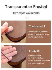 1 Piece PVC Transparent Tablecloth, Transparent Dining Table Protective Film, 1.0 Mm Thick Waterproof, Oil-Proof, Scratch-Resistant, Heat-Resistant Table Cover, Dining Table Surface Protective Film, Suitable For Home, Hotel, Dining Table, Coffee Table, Home Use - Multicolor - View 8