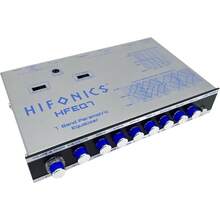 Hifonics HFEQ7 - Ecualizador gráfico de Audio de Coche de 7 Bandas 9 voltios 1/2 DIN con Entrada Auxiliar Frontal de 3,5 mm, Entrada Auxiliar RCA Trasera y entradas de Altavoz de Alto Nivel