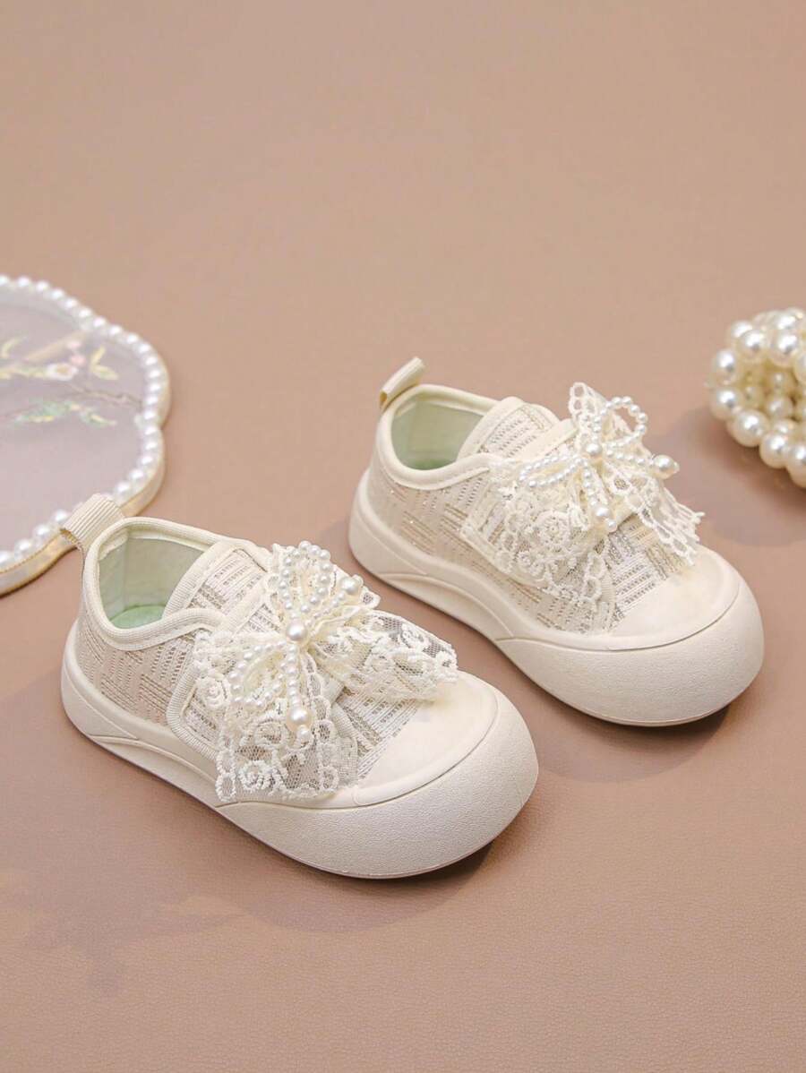 1 para dziewczęcych kolorowych, blokowych, kokardkowych, swobodnych trampek, uniwersalny, jednolity kolor, odpowiedni na każdą porę roku