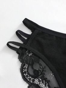 3 条装透气浪漫性感蕾丝拼接女士内裤