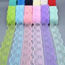 10 码/卷手工新娘扇形花边饰边、DIY 工艺品用品、礼盒装饰、花束包装 - 彩色 - 查看 7