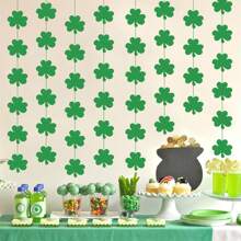 St. Patrick's Day Is Adorned With Glitter Pink Clover Hanging Skewers