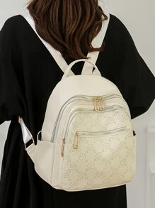 Fashionable Women Large Capacity Laptop Backpack, Streetwear Travel Bag For Students