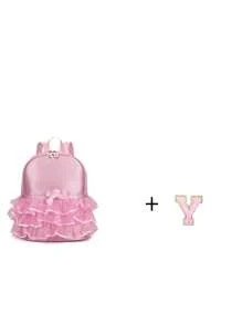 1pc Girls' Nylon Zipper A-Z 26 Letter Fashion Lace Dance Bag, Ballet Bag, Latin Dance Backpack, Suitable For Daily Use (Zipper Random) (DIY Letter Stickers) - Pink - View 24