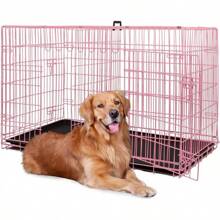 BestPet 24 Inch Dog Crates For Small Dogs Folding Metal Wire Crates Dog Kennels Outdoor And Indoor Pet Dog Cage Crate With Double-Door,Divider Panel, Removable Tray,Black