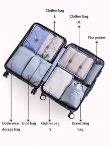 9pcs/1 Set Portable Travel Organizer Bags, Include Clothes/Cosmetic/Jewelry/Toiletry Storage Bags, Suitable For Business Trip, Vacation, Dorm, Bedroom Decor, Student/Teacher Clothing Storage, Essential Travel Accessories, Valentine's Day Gift,Boho Vibes - Multicolor - View 5