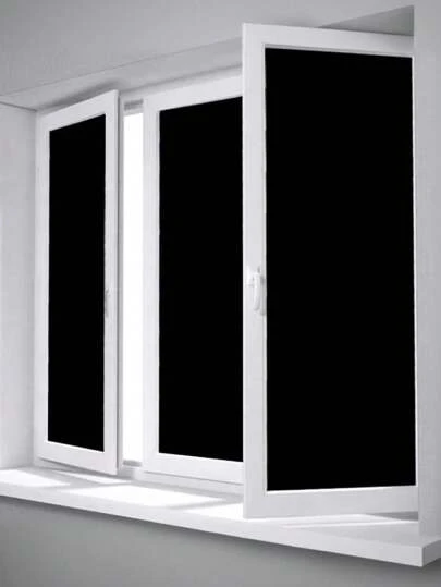 1 rolă de folie de confidențialitate din sticlă neagră 100% opaca, folie de protecție solară UV, potrivită pentru interior, casă, birou, bucătărie, baie folie de confidențialitate