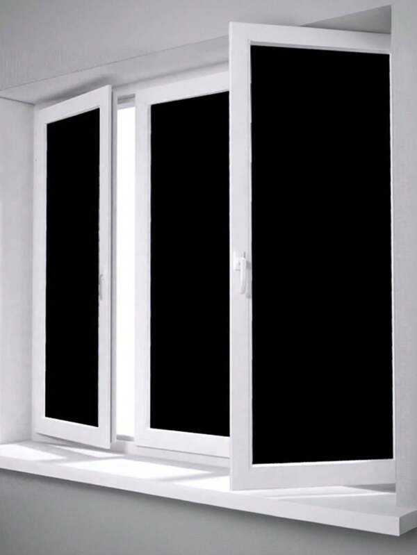 1 Rolle 100% Blickdichte schwarze Glas-Sichtschutzfolie, UV-Sonnenschutzfolie, geeignet für Innenräume, Zuhause, Büro, Küche, Badezimmerfenster Sichtschutzfolie