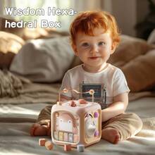 1pc Baby Penguin Shaped Rattle Drum Toy With Beads And Shape Matching, Educational & Developmental Toy For Infant Daily Use