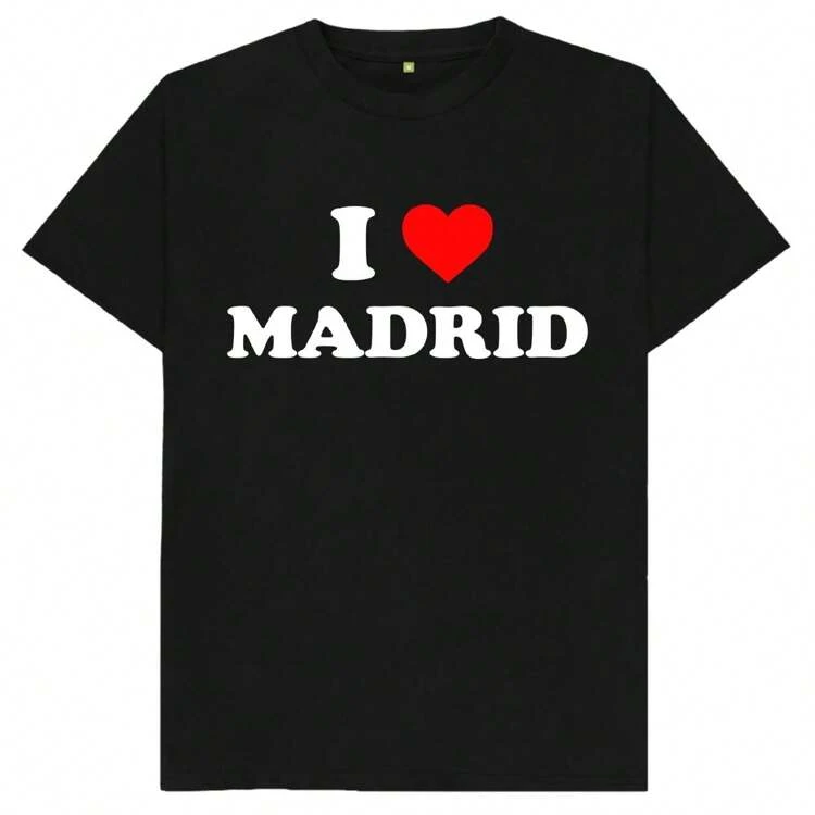 I Love Madrid Tourist Tourism T Shirt - Black - View 1