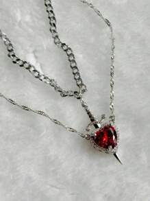 Heart And Sword Necklace Unique Couple Necklaces Silvery Golded Necklace Couple Jewelry Christmas And Valentine's Day Gifts