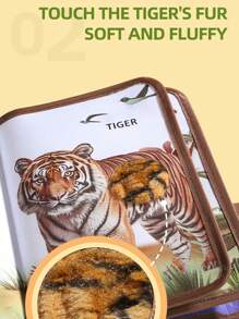 1 本栩栩如生的动物触感布书，卡通熊猫抗撕裂，婴儿启蒙有趣的认知图画书，教育早教玩具，男孩和女孩的圣诞节/万圣节/生日礼物