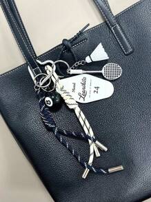 Blogueur avec le même porte-clés de voiture personnalisé, DIY créatif porte-clés, pendentif de billard, pendentif de badminton, pendentif de sac à alcôve, sac de lâchage tressé à la main pour couple