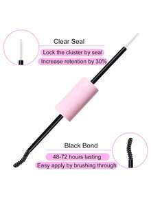 1pc 5ml+5ml Lash Glue Bond And Seal Waterproof Eyelash Glue, Seal +Bond Double Headed Eyelash Glue Strengthening False Eyelashes Makeup - Baby Pink - View 3