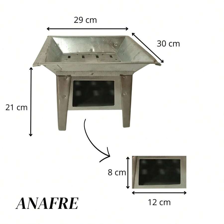 Anafre, brasero chico para carbón - Gris Claro - Ver 1
