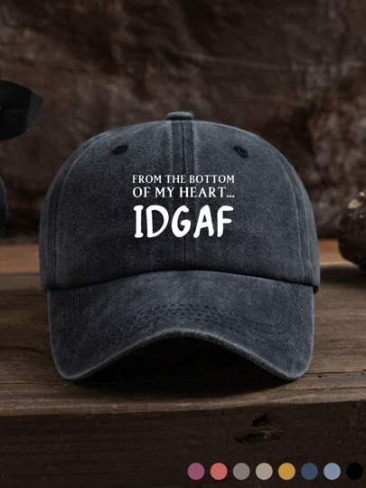 1pc Outdoor Casual Adjustable Size Baseball Cap, Letter Print, Soft Fabric, Stylish Unisex For All Seasons, Suitable For Daily Wear