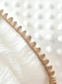 1pc Pink Bow Pattern Baby Warm Embossed Plush Blanket, Nursery Infant Cover, Adult Office Cold-Proof Shawl, Child Car Seat Wrap, All Season