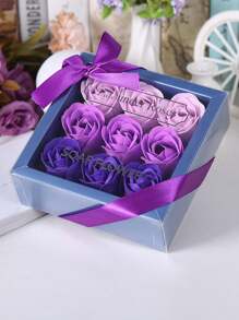 1块玫瑰花瓣造型花香沐浴皂，温和玫瑰精油沐浴皂，礼盒包装，适合情人节、婚礼回礼、新娘送礼会，干花 - 彩色 - 查看 6