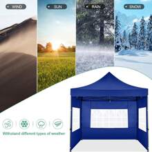COBIZI 10x10 Pop Up Canopy With 4 Sidewall,Heavy Duty Canopy UPF 50+ All Season Wind Waterproof Commercial Outdoor Wedding Party Tents For Parties Canopy Gazebo With Roller Bag(10 X 10 Ft Blue) - Màu xanh hải quân - Xem 7