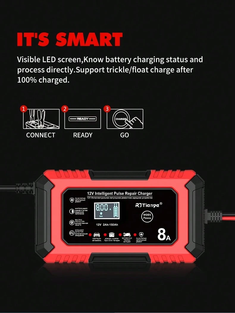 Carica Batterie Moto Unibat 6V/12V 1A - Con Reset BMS Per PB/LT - Foto 5