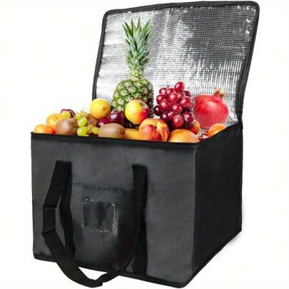 Soft Cooler Bag, 40L Food Delivery Bag For Hot And Cold Food Delivery, Large Cool Bag With Zipper Closure For Camping BBQ Shopping Fishing Family Outdoor Travel