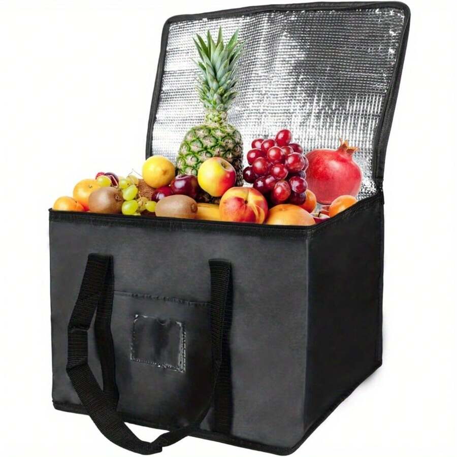 Soft Cooler Bag, 40L Food Delivery Bag For Hot And Cold Food Delivery, Large Cool Bag With Zipper Closure For Camping BBQ Shopping Fishing Family Outdoor Travel