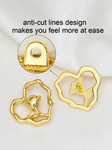 10 件不对称心形镂空玫瑰压花金属纽扣，适用于开衫、连衣裙、外套、毛衣、上衣、夹克，多功能装饰手工缝制纽扣，DIY 盒装礼品工艺配件 - 彩色 - 查看 5