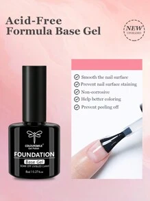 Gel Nail Polish Base Coat - Glossy & Long-Lasting, Removable, Suitable For Home Manicure & Salon DIY, Use With LED Nail Lamp - Clear - View 2