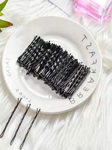 50pcs/100pcs Black Hair Clips, Women Hair Salon Accessories