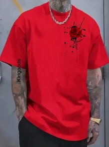 Men's Hope Flower T-Shirt 100% Cotton Premium Mesh Shirt - Đỏ - Xem 1