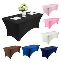 1pc Corner Milk Silk, Spandex Tablecloth Universal Stretch Tablecloth Suitable For Party Banquet Salon, Massage Bed Cover, Stretch Eyelash Extension Sheet, Suitable For Eyelash Bed Beauty Salon Massage Table Cover