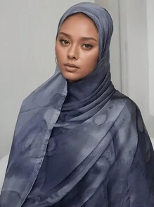 1 pièce Foulard en mousseline de soie imprimé à l'aquarelle pour femmes, foulard imprimé convenant pour la vie quotidienne et la décoration de voyage