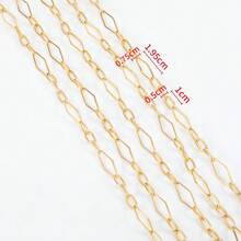 1m Fashionable Stainless Steel Paper Clip Chain, Butterfly Chain, Oval Chain, Suitable For DIY Necklace, Bracelet, Jewelry Making - Chain - View 6