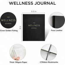 Self Care & Wellness Journal-Daily Gratitude And Meal Planner For Women & Men, Wellness & Self Care Planner With Goal & Reflection – Hardcover, Undated(Black)