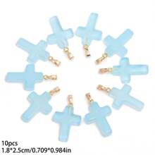 10 件 18*25 毫米捷克灯工玻璃十字珠吊坠手工制作珠宝制作项链耳环配件 - 十字吊墜 - 查看 20