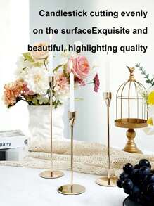 1/2/3/6 Pcs Candle Holder Set, Gold Metal Luxury Candle Stand, Home/Wedding/Romantic Dinner Decor, Room Decoration, Home Decor, Gift, Holiday Decoration