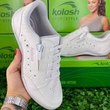 Tenis Kolosh Original Feminino Calce Fácil Confortável Trabalho Dia a Dia Casual Anatomico Ziper - Branco - Visão 7