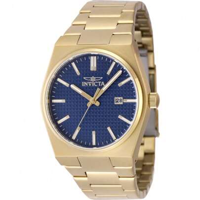 Invicta 48396 Men's Blue Dial Yellow Gold Bracelet Watch