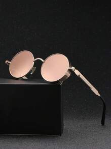 Retro Metal Steam Punk Style Glasses For Men - Round Frame Glasses, Luxurious Metal Design Glasses - Gothic Vintage Oval Steampunk Glasses - Same Style, Multiple Colors - View 11