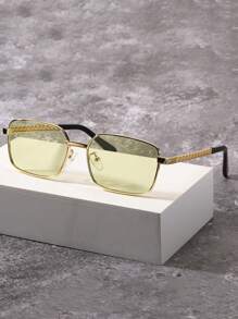 Augonstern 1pc Small Square Frame Decor Eyeglasses, European And American Style - Multicolor - View 15